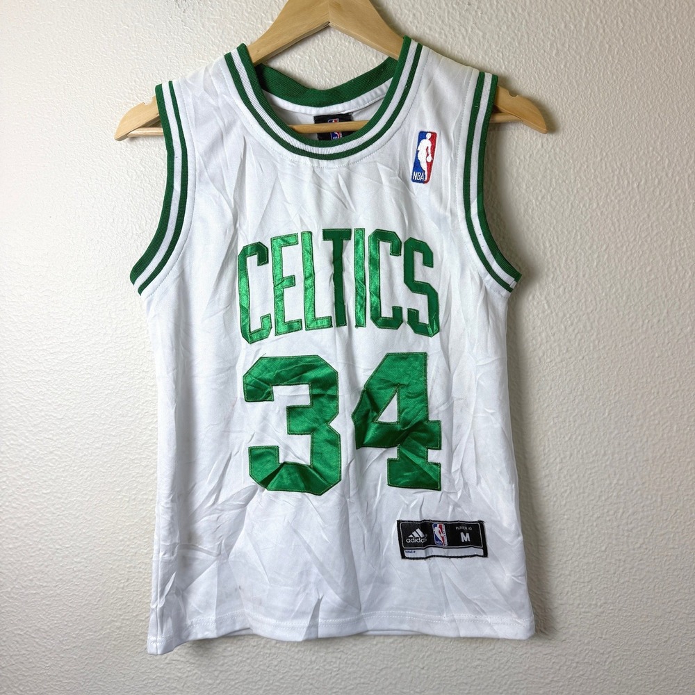 Y2K Adidas Boston Celtics Jersey Mens M White Good Paul Pierce 34 Stitched NBA